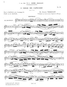 Partition complète et , partie, 9ème Solo de concert, Verroust, Stanislas