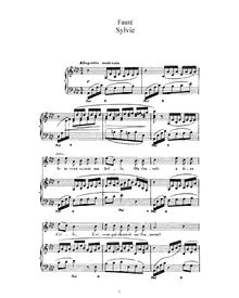 Partition No.3 - Sylvie (A♭), 3 chansons, Op. 6, Trois mélodies Op. 6