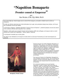 Napoléon Bonaparte : premier consul et Empereur