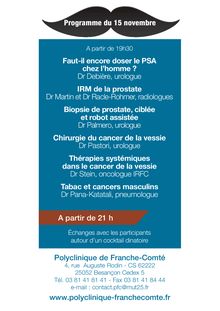 Movember 2018 à Besançon : colloque médical « Cancers masculins et tabac ».