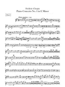 Partition hautbois 1, 2, Piano Concerto No.1, E minor, Chopin, Frédéric