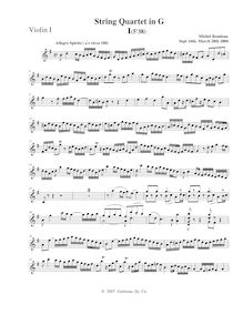 Partition violon 1, corde quatuor en G major, G major, Rondeau, Michel par Michel Rondeau
