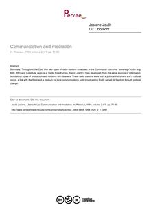 Communication and mediation - article ; n°1 ; vol.2, pg 71-90