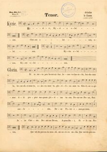 Partition ténor (color scan), Missa Jäger, Missa Venatorum, Missa octavi toni