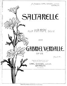 Partition complète, Saltarelle, Op.23, Verdalle, Gabriel