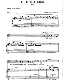 Partition complète (B♭ Major: medium voix et piano), Le sentier perdu