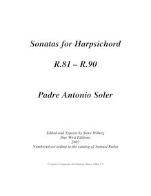 Partition complète of sonates R.81-90, clavier sonates R.81-90