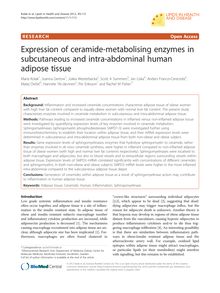 Expression of ceramide-metabolising enzymes in subcutaneous and intra-abdominal human adipose tissue
