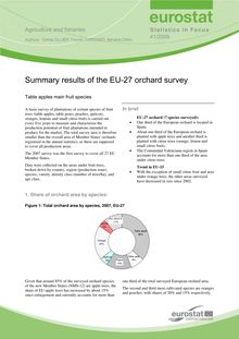 Summary results of the EU-27 orchard survey
