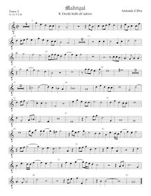 Partition ténor viole de gambe 2, octave aigu clef, Il terzo libro de madrigali a cinque voci nuovamente composto & dato en luce par Antonio Cifra