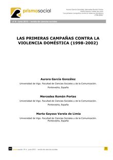 LAS PRIMERAS CAMPAÑAS CONTRA LA VIOLENCIA DOMÉSTICA  (1998-2002)