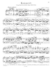 Partition Piano 1, Concerto pour 2 Harpsichords, C major, Bach, Johann Sebastian