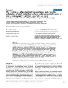The routine use of pediatric airway exchange catheter after extubation of adult patients who have undergone maxillofacial or major neck surgery: a clinical observational study