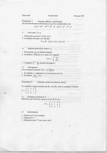 Révision d analyse et d algèbre 2000 Université de Technologie de Belfort Montbéliard