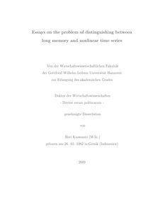 Essays on the problem of distinguishing between long memory and nonlinear time series [Elektronische Ressource] / von Heri Kuswanto
