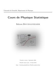 Cours de Physique Statistique