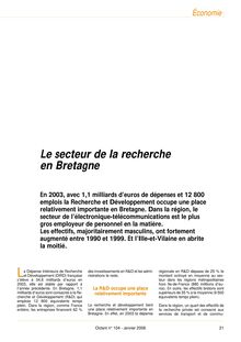 Le secteur de la recherche en Bretagne (Octant n° 104)