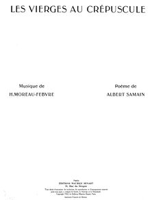 Partition complète, Les vierges au crépuscule, C major, Moreau-Febvre, Henri