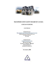 Transportation Safety Board of Canada - Internal Audit - Audit of  Overtime - Audit Report