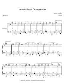 Partition No. 1, 28 Melodische übungstücke, Melodic Practice Pieces