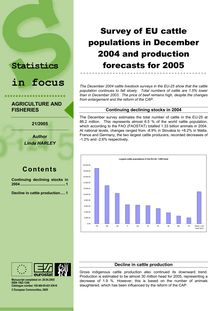 Survey of EU cattle populations in December 2004 and production forecasts for 2005