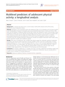 Multilevel predictors of adolescent physical activity: a longitudinal analysis