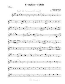 Partition hautbois, Symphony No.25, A major, Rondeau, Michel