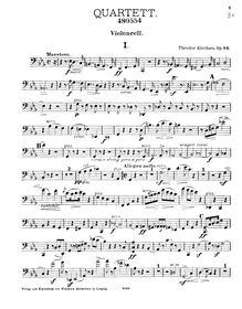 Partition violoncelle, Piano quatuor, Op.84, C Minor, Kirchner, Theodor