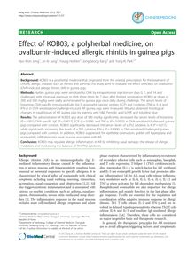 Effect of KOB03, a polyherbal medicine, on ovalbumin-induced allergic rhinitis in guinea pigs