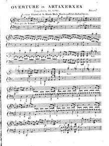 Partition complète, Artaxerxes, Composer, after Metastasio (= Pietro Antonio Domenico Trapassi, 1698–1782)