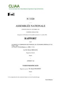 TAXES PARAFISCALES Rapporteur spécial - N° 3320 ASSEMBLÉE ...