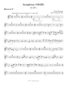 Partition cor, Symphony No.30, A major, Rondeau, Michel par Michel Rondeau