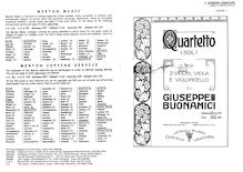 Partition parties complètes, corde quatuor, G major, Buonamici, Giuseppe