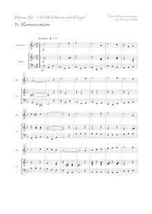 Partition Kommunion (Communio) - socre avec cor en C, Messe Nr. 1 für Waldhorn und Orgel
