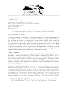 FINAL Orca Recovery Plan comment letter