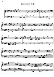Partition préludes et Fugues Nos.13–24, BWV 858–869, Das wohltemperierte Klavier I par Johann Sebastian Bach
