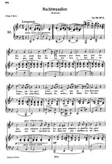 Partition , Nachtwandler (B-flat major, transposed), 6 chansons