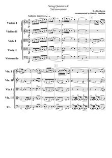 Partition , Andante maestoso, corde quintette en C major, C major
