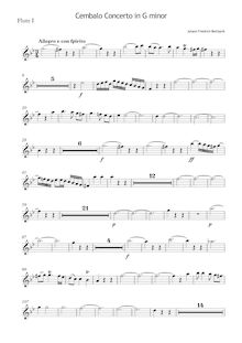 Partition flûte 1, Cembalo Concerto en G minor, G minor, Reichardt, Johann Friedrich