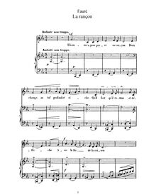 Partition No. 2 - La rançon (c, Original key), 3 chansons, Op. 8