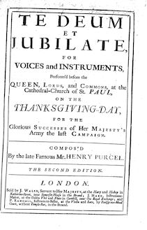 Partition complète, Te deum et Jubilate Deo, pour St. Cecilia s Day 1694