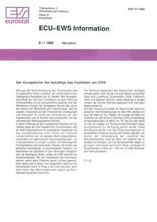 ECU-EWS Information. 9/1992 Monatlich