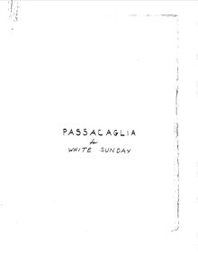 Partition complète, Passacaglia pour White Sunday, St. George Tucker, Tui