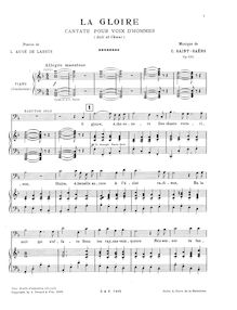 Partition complète, La gloire, Op.131, Saint-Saëns, Camille