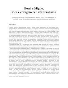 Bossi e Miglio, idee e coraggio per il federalismo