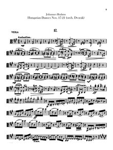 Partition altos, 21 Hungarian Dances (orchestre), Brahms, Johannes par Johannes Brahms
