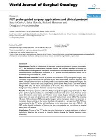 PET probe-guided surgery: applications and clinical protocol