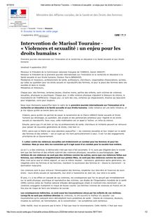 Marisol Touraine s'indigne des violences perpétrées contre les femmes