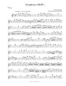 Partition flûte, Symphony No.28, G major, Rondeau, Michel par Michel Rondeau
