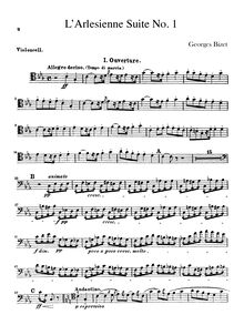 Partition violoncelles, L Arlésienne  No.1, Bizet, Georges